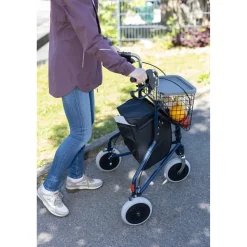 3 Rad Rollator Actimo Delta mit Drahtkorb und Stofftasche, faltbar