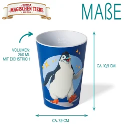 AWAVE Die Schule der Magischen Tiere Trinkbecher 250 ml rPET Set 4-teilig, mit Eichstrich
