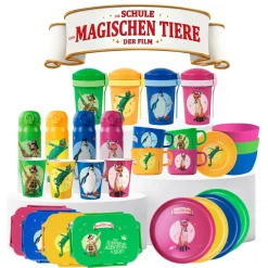 AWAVE Die Schule der Magischen Tiere Trinkbecher 250 ml rPET Set 4-teilig, mit Eichstrich