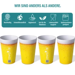 AWAVE Trinkbecher 500 ml rPET Set 4-teilig, mit Eichstrich