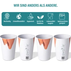 AWAVE Trinkbecher 400 ml rPET Set 4-teilig, mit Eichstrich
