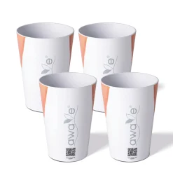 AWAVE Trinkbecher 400 ml rPET Set 4-teilig, mit Eichstrich