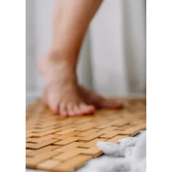 Badematte aus Bambus, rutschfest braun