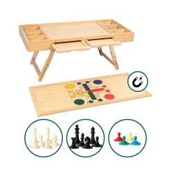 Bambus Spiel- und Puzzletisch "Magnet 4 in 1"