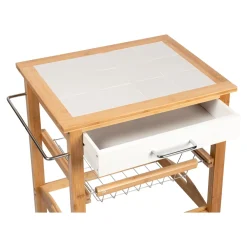 Bambus-Küchen- und Servierwagen