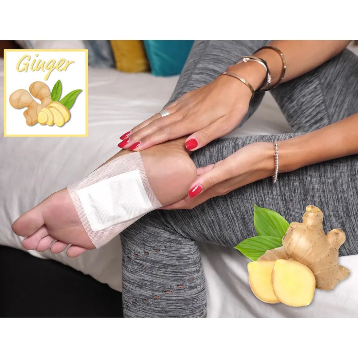 Bambus-Pflaster Ingwer, 10 Stück