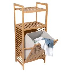 Bambus-Regal mit Wäschesammler