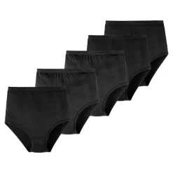 Baumwoll-Taillenslip schwarz - 5 Stück