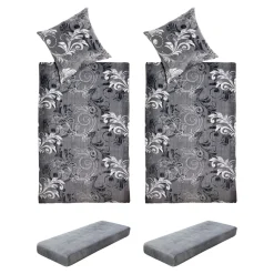 Bettwäsche-Set "Cashmerelike", 6-teilig, 135x200 cm grau