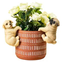 Blumentopf-Deko „Hundefreunde“, 2-teilig