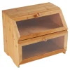 Brotkasten mit 2 Fächern, Holz natur