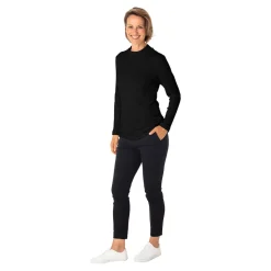 Damen-Pullover, gerippt schwarz