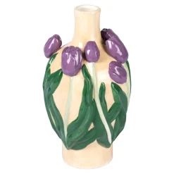 3D-Blumenvase lila Tulpen