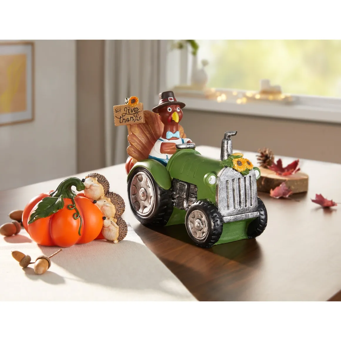 Dekofigur "Igel auf dem Kürbis"