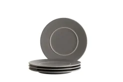 Dessertteller Set, Steinzeug Unico Grau