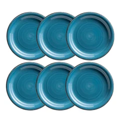 Dessertteller-Set, Steingut LUMACA Dunkelblau