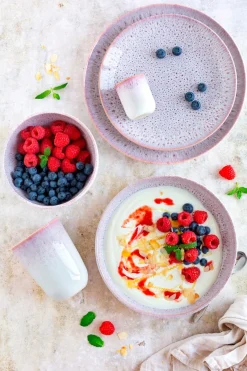 Dessertteller-Set, Steinzeug Alpenwiese Beere