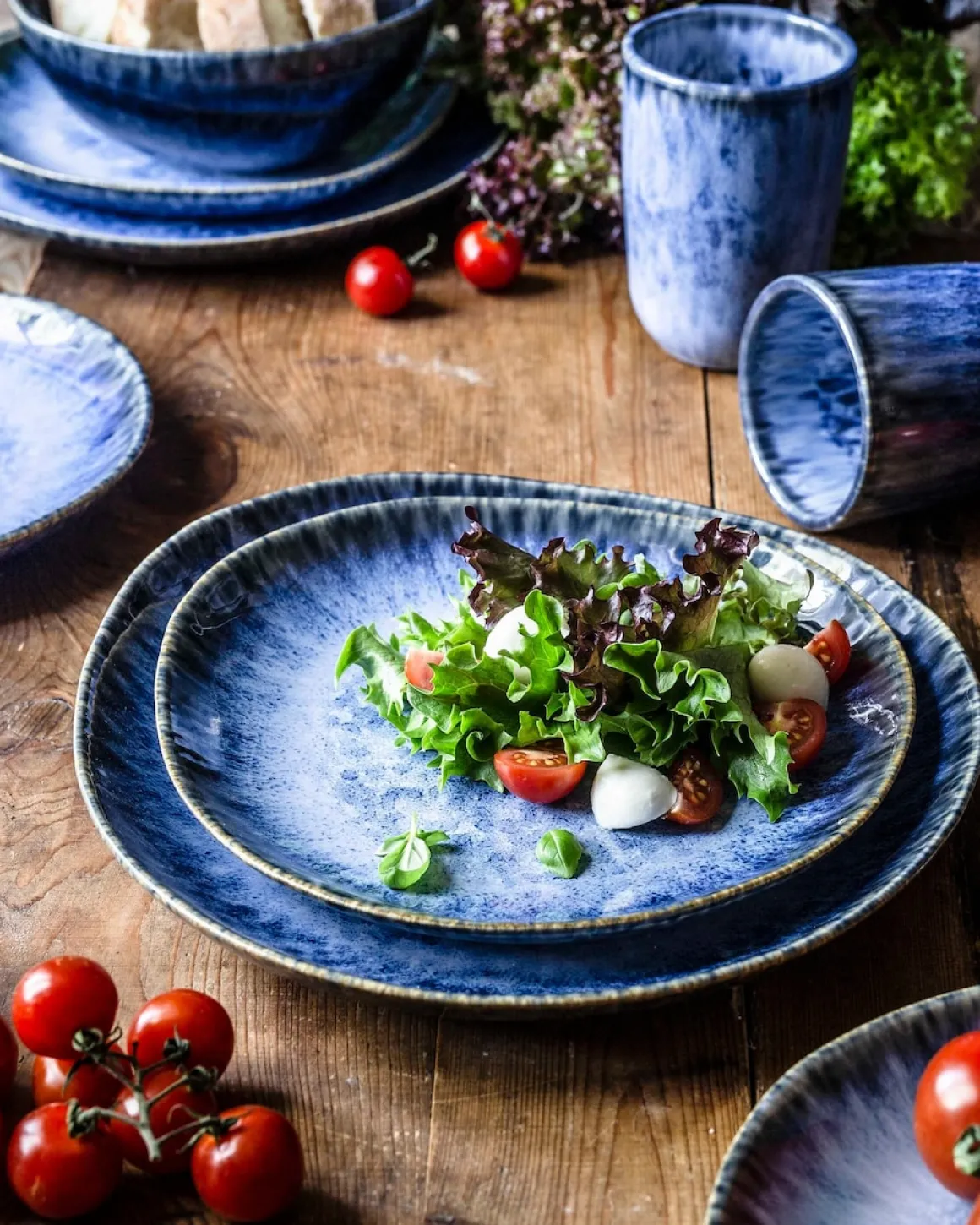 Dessertteller-Set, Steinzeug Wilde Schlucht