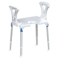 Duschhocker "laguna" mit Hygieneausschnitt & Armlehne