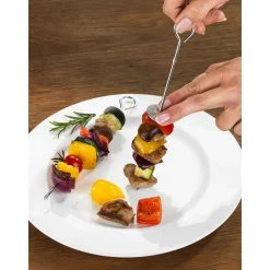 Edelstahl-Spieße mit Abstreifer, 8 Teile