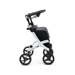 Einkaufsrollator Rollz Flex mit Sitz und Tasche, faltbar Pebble White