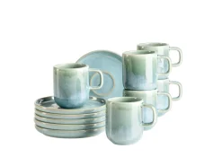 Espressotassen-Set, Steinzeug Cordelia Grün