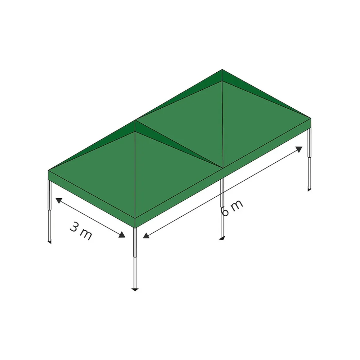 Faltpavillon, 3x6 m beige