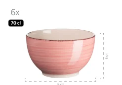 Frühstücksgeschirr, Steingut Lumaca Koralle