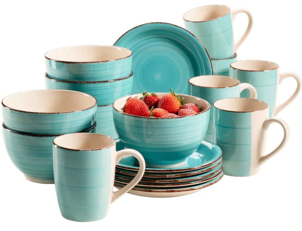 Frühstücksgeschirr, Steingut Lumaca Laguna