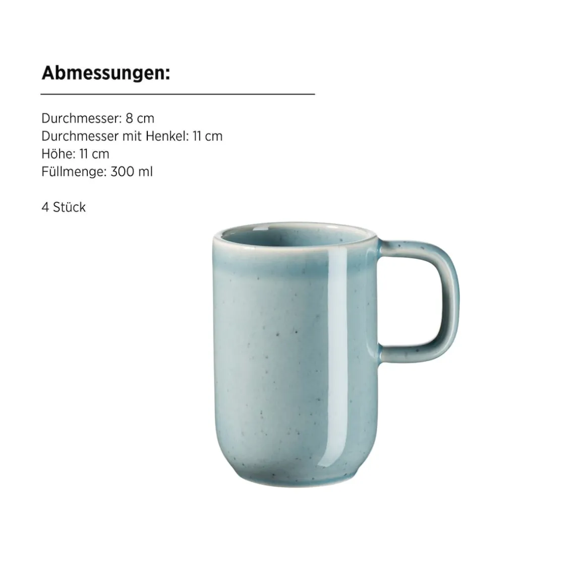 Frühstücksset, Steinzeug Candy Blau