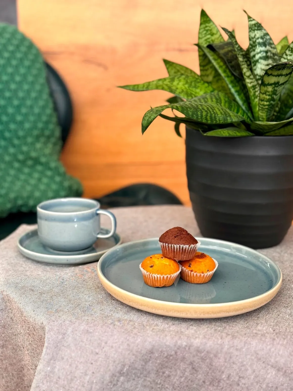 Frühstücksset, Steinzeug Candy Blau