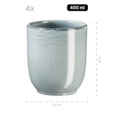 Frühstücksset, Steinzeug Livio Grün