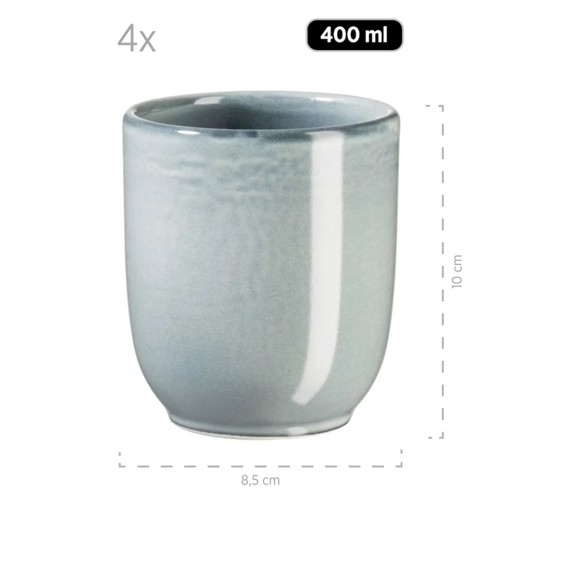 Frühstücksset, Steinzeug Livio Grün