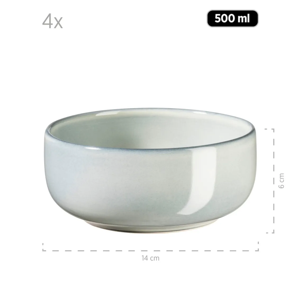 Frühstücksset, Steinzeug Livio Grün