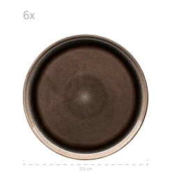 Frühstücksset, Steinzeug NIARA Schwarz / Grau