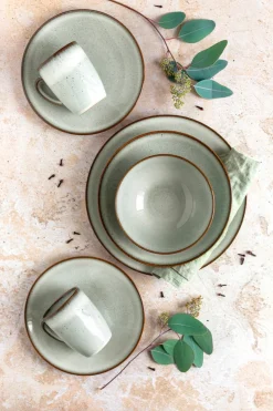 Frühstücksset, Steinzeug Smoky's Grün