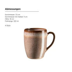 Frühstücksset, Steinzeug Smoky's Braun