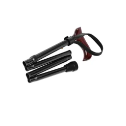 Gehstock mit Derbygriff, faltbar, höhenverstellbar bronze