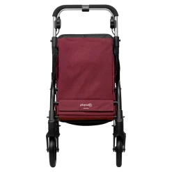 Gehwagen, Shopping Trolley R05 mit Tasche und Sitz dunkelrot