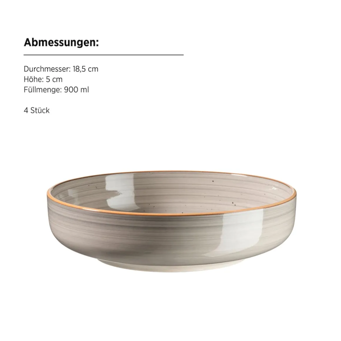 Geschirr Set, Steinzeug Valmera Hellgrau