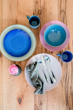 Geschirr-Set, Keramik Ossia Sand, Hellblau