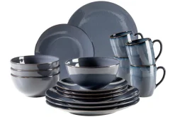 Geschirr-Set, Keramik Ossia Sand, Hellblau