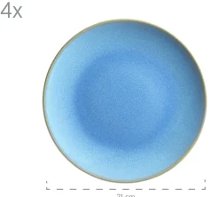 Geschirr-Set, Keramik Ossia Sand, Hellblau