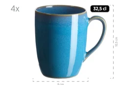 Geschirr-Set, Keramik Ossia Sand, Hellblau