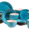 Geschirr-Set, Steingut Lumaca Dunkelblau