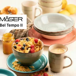 Geschirr-Set, Steingut Lumaca Dunkelblau