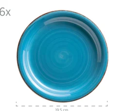 Geschirr-Set, Steingut Lumaca Dunkelblau