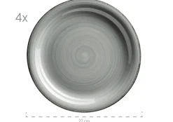 Geschirr-Set, Steingut Lumaca Blau /Hellblau /Rosa/Grün