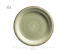 Geschirr-Set, Steingut Lumaca Blau /Hellblau /Rosa/Grün