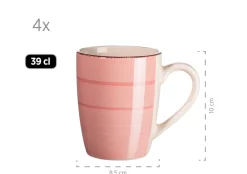 Geschirr-Set, Steingut Lumaca Blau /Hellblau /Rosa/Grün